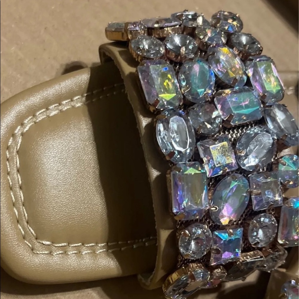 Steve Madden Brionna flat gemstone sparkly slides sandals 6.5